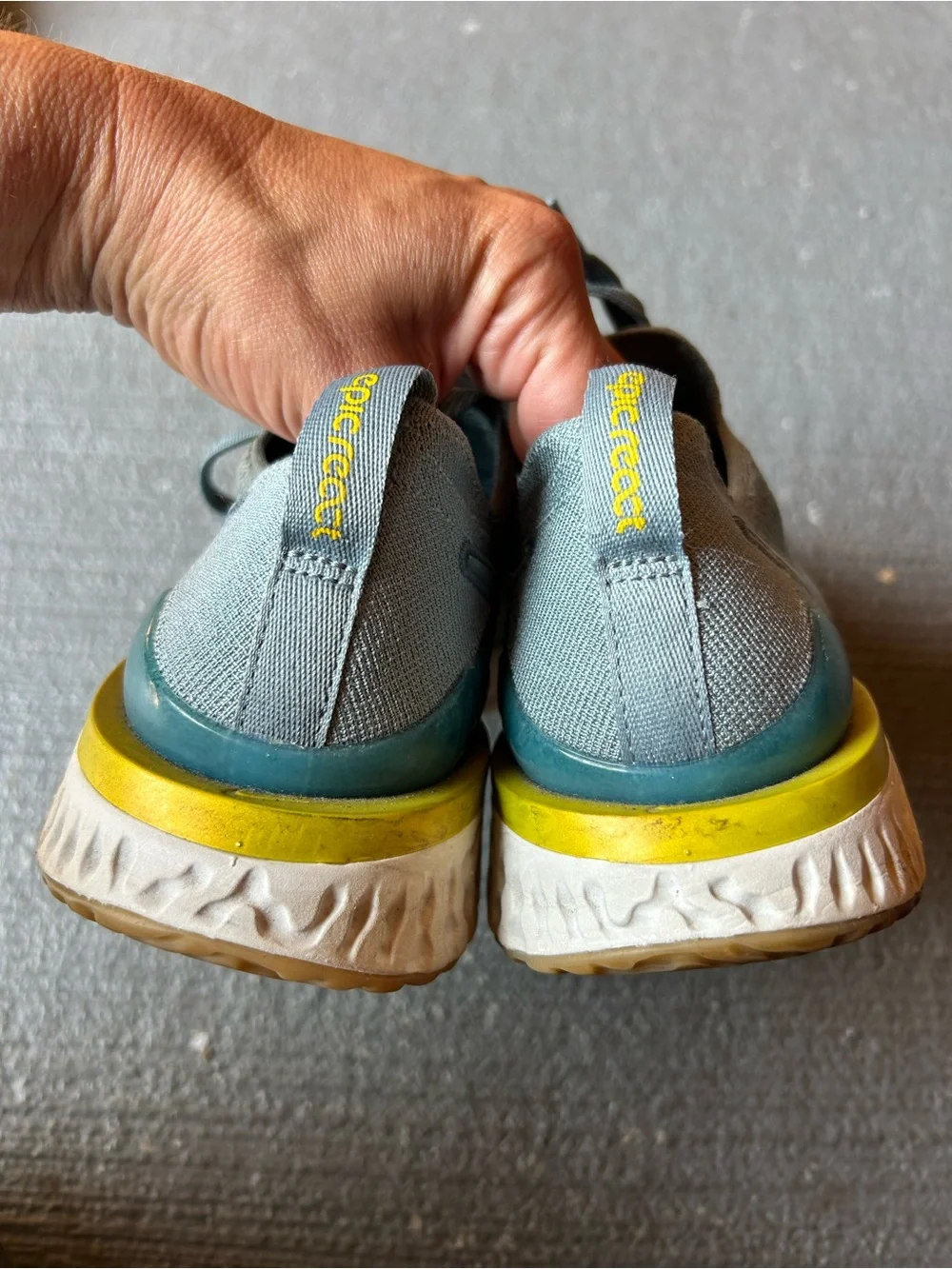 Nike Women’s Athletic Sneakers in Teal with Yellow Accent like new